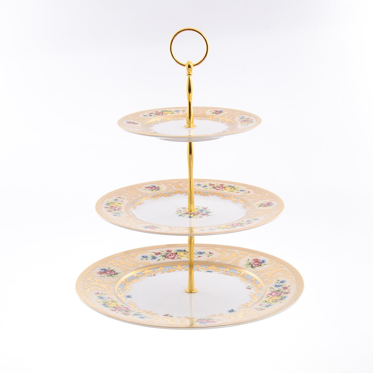 

Этажерка 3 яруса Vienna creme gold Falkenporzellan, Белый;бежевый, 47745-02