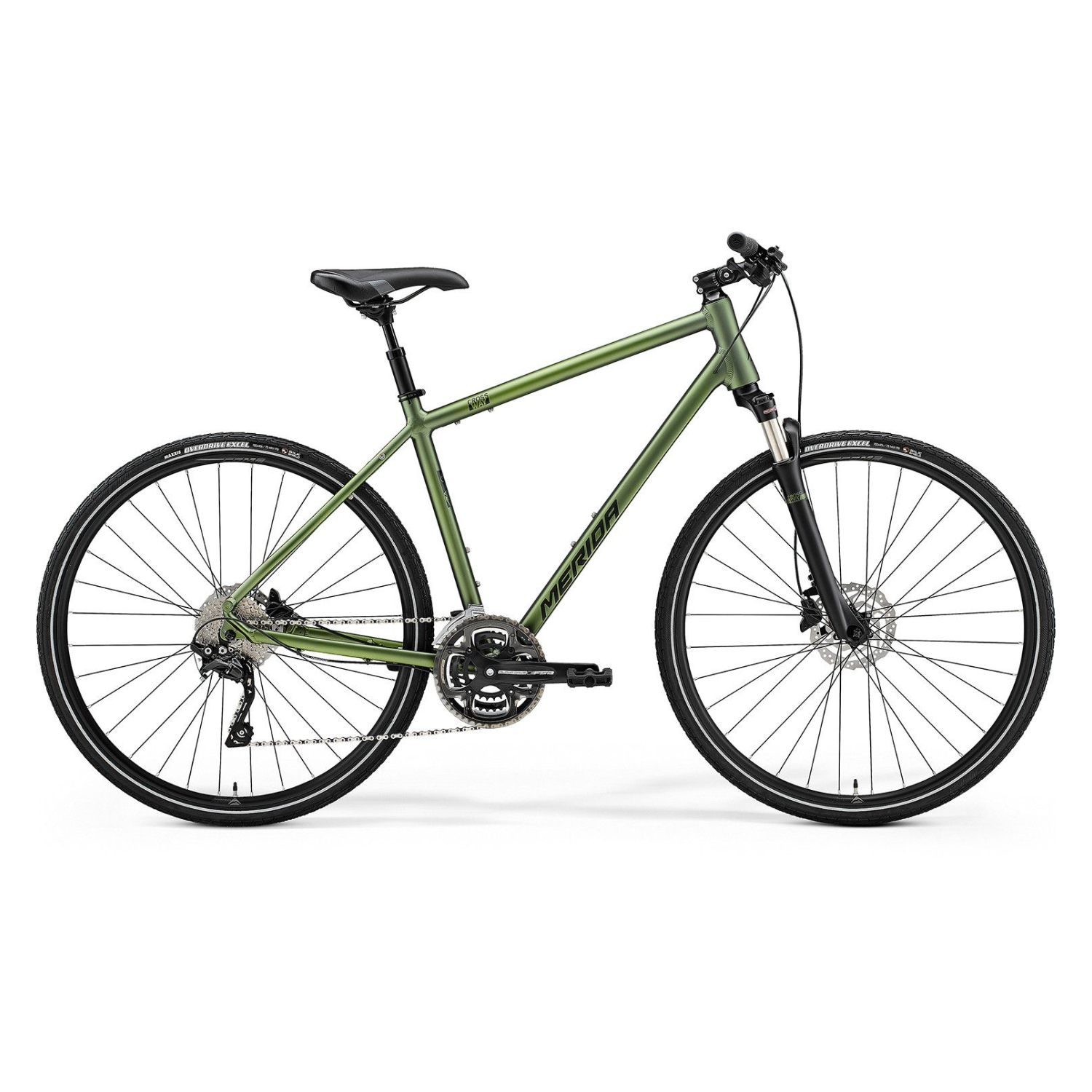 Велосипед Merida Crossway 300 мужской, L-55, матовый зелёный