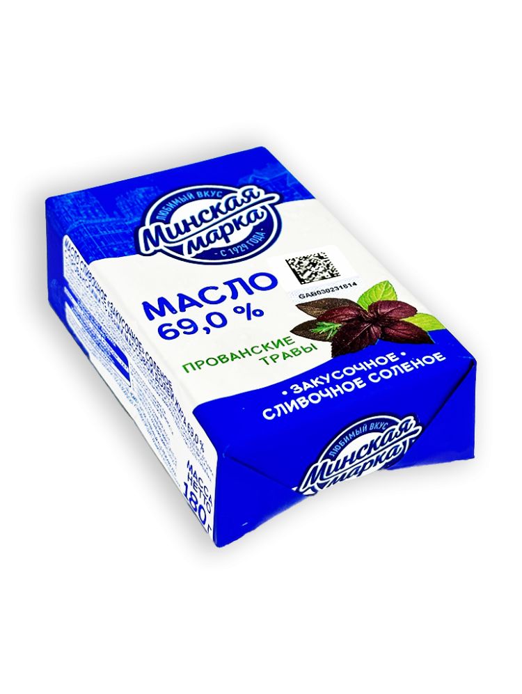 

Сливочное масло соленое Минская марка Прованские травы 69% 180 г