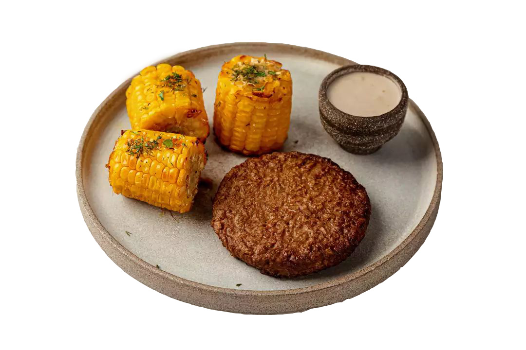 

Кукуруза ВкусВилл гриль с не мясной котлетой Hi и соусом 330 г