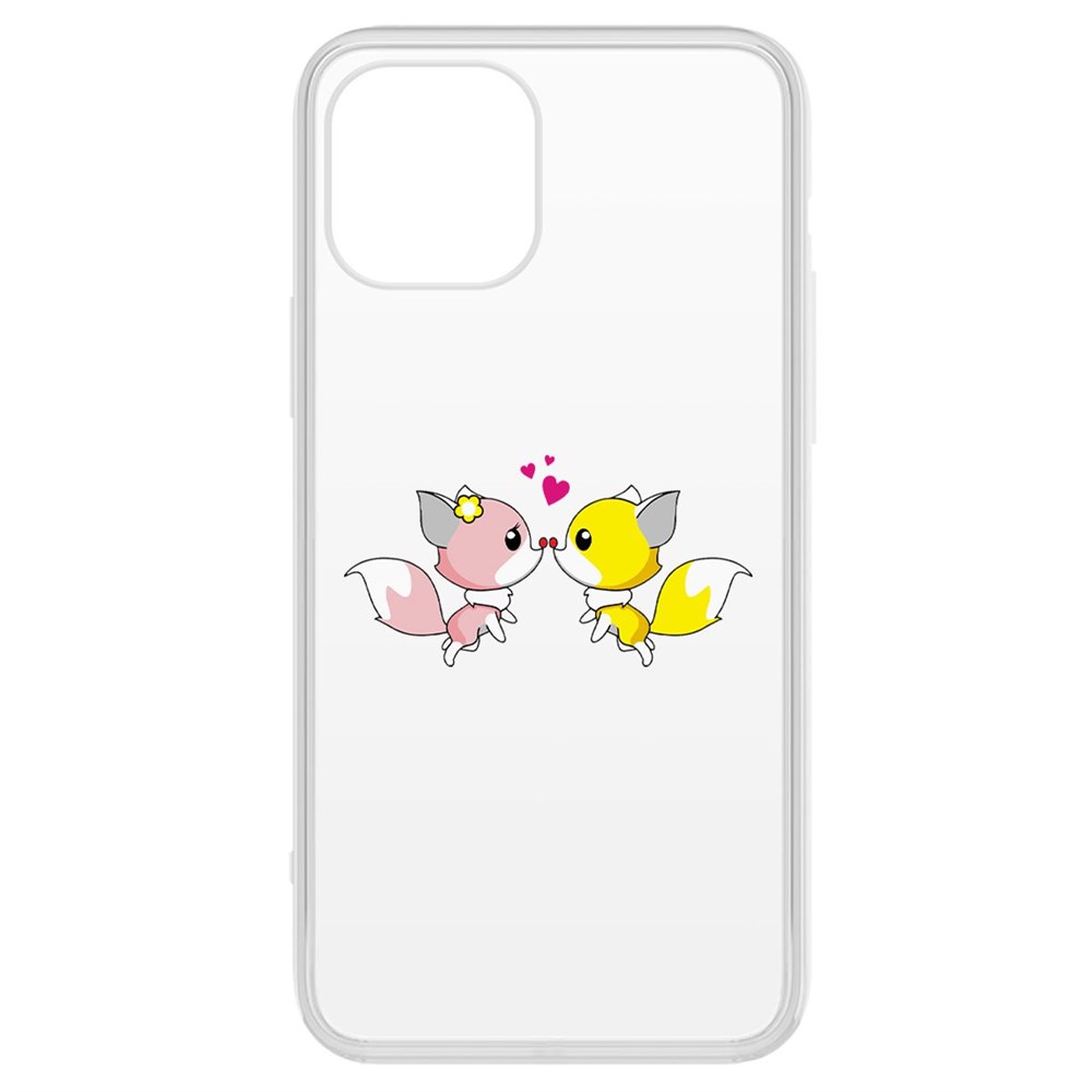 

Чехол-накладка Krutoff Clear Case Лисята для iPhone 12 Pro Max, Прозрачный