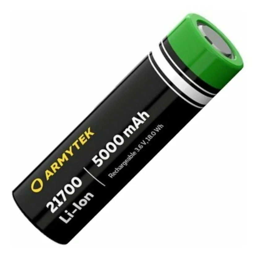 

Аккумулятор Armytek 21700 Li-Ion 5000 mAh, Черный;зеленый