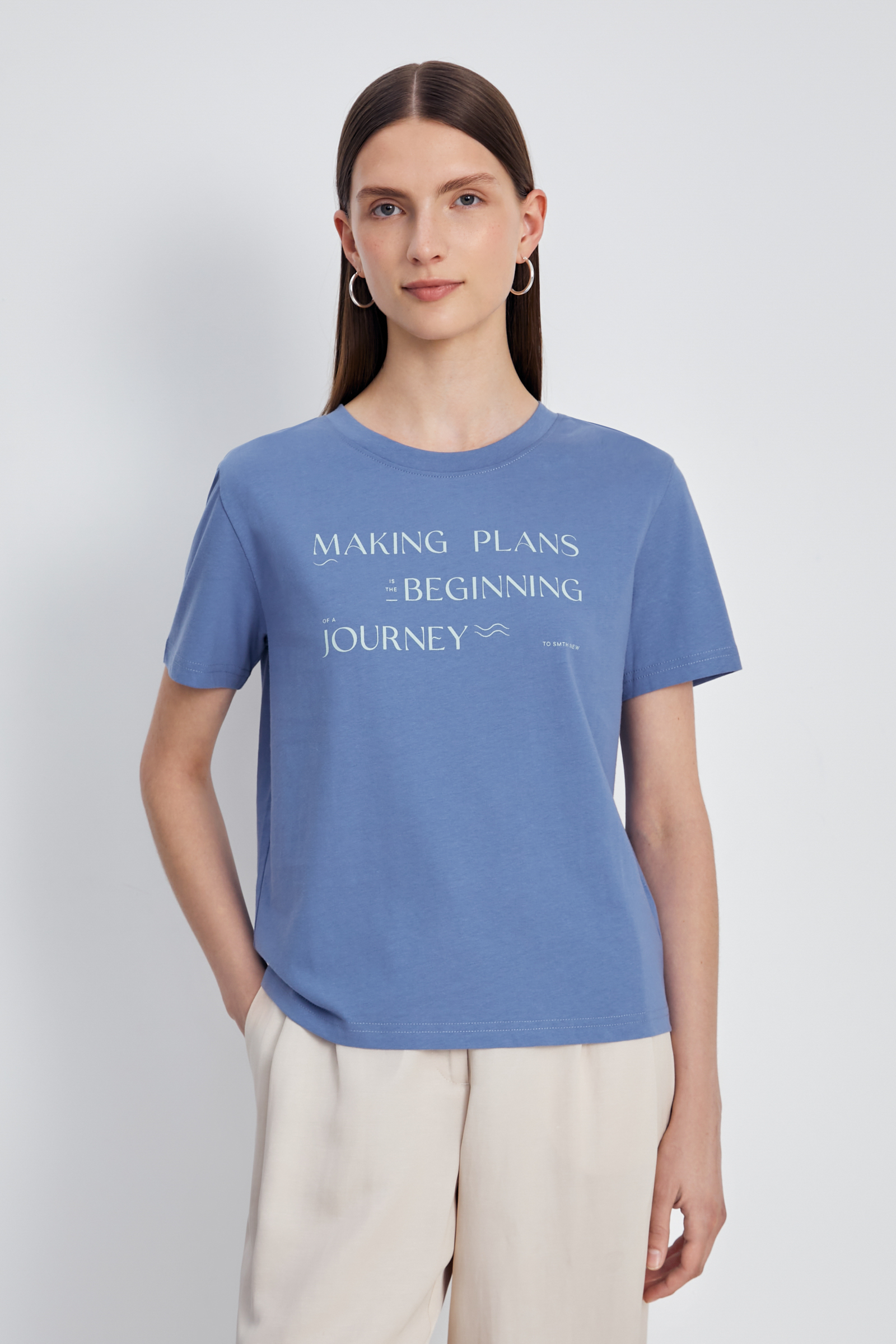 

Футболка женская Finn Flare FSE110200-3P синяя S, Синий, FSE110200-3P