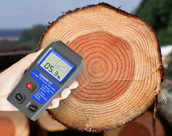 фото Измеритель тестер влажности древесины, влагомер техметр ивд-15 гигрометр (синий) nobrand