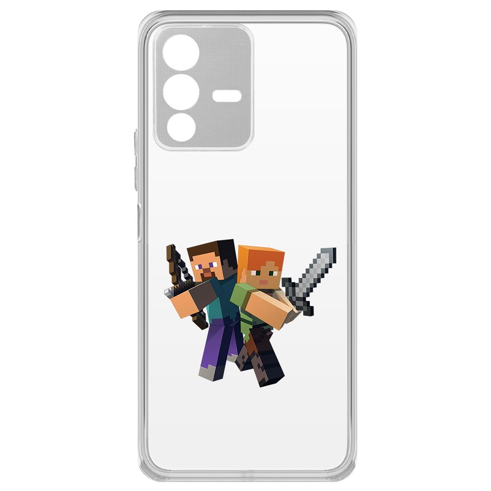 

Чехол-накладка Minecraft-Стив и Алекс для Vivo V23 5G, Прозрачный