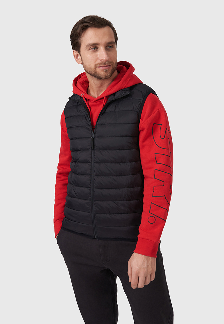 

Утепленный жилет мужской Modis M211M00555G768M черный 52 RU, M211M00555