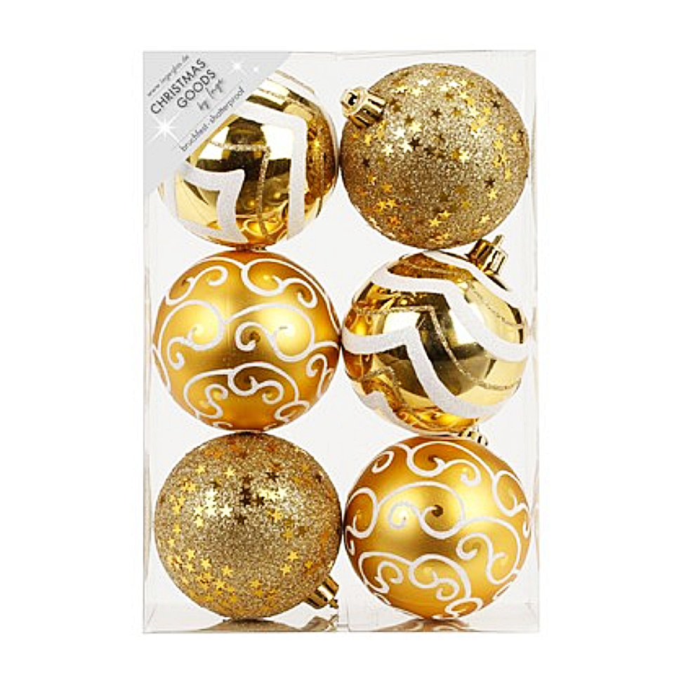 

Набор шаров на ель Inge's Christmas Decor 81075G001 8 см 6 шт.