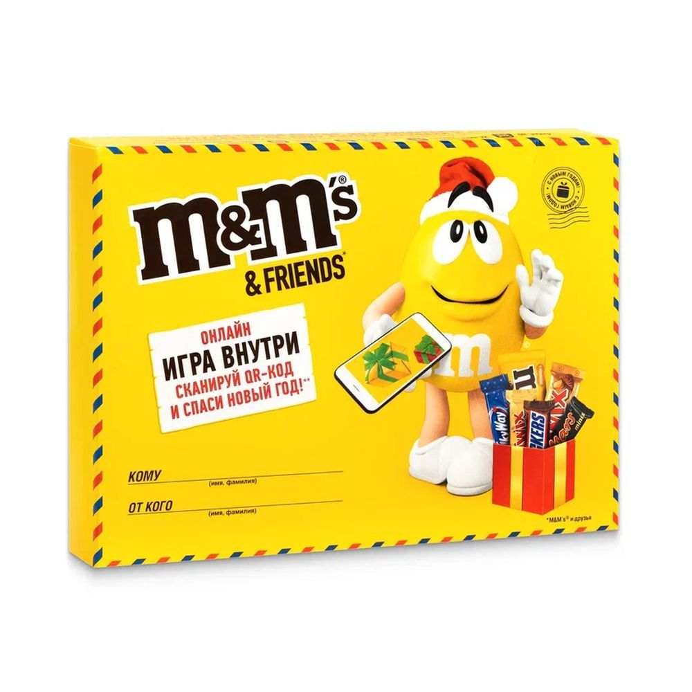 

Шоколадные батончики и конфеты M&M's, Подарочный набор Посылка, Ассорти, Коробка, 178 гр.