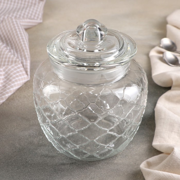 

Банка для сыпучих продуктов «‎Алла», 1,5 л, 16,5×16,5×17,5 см