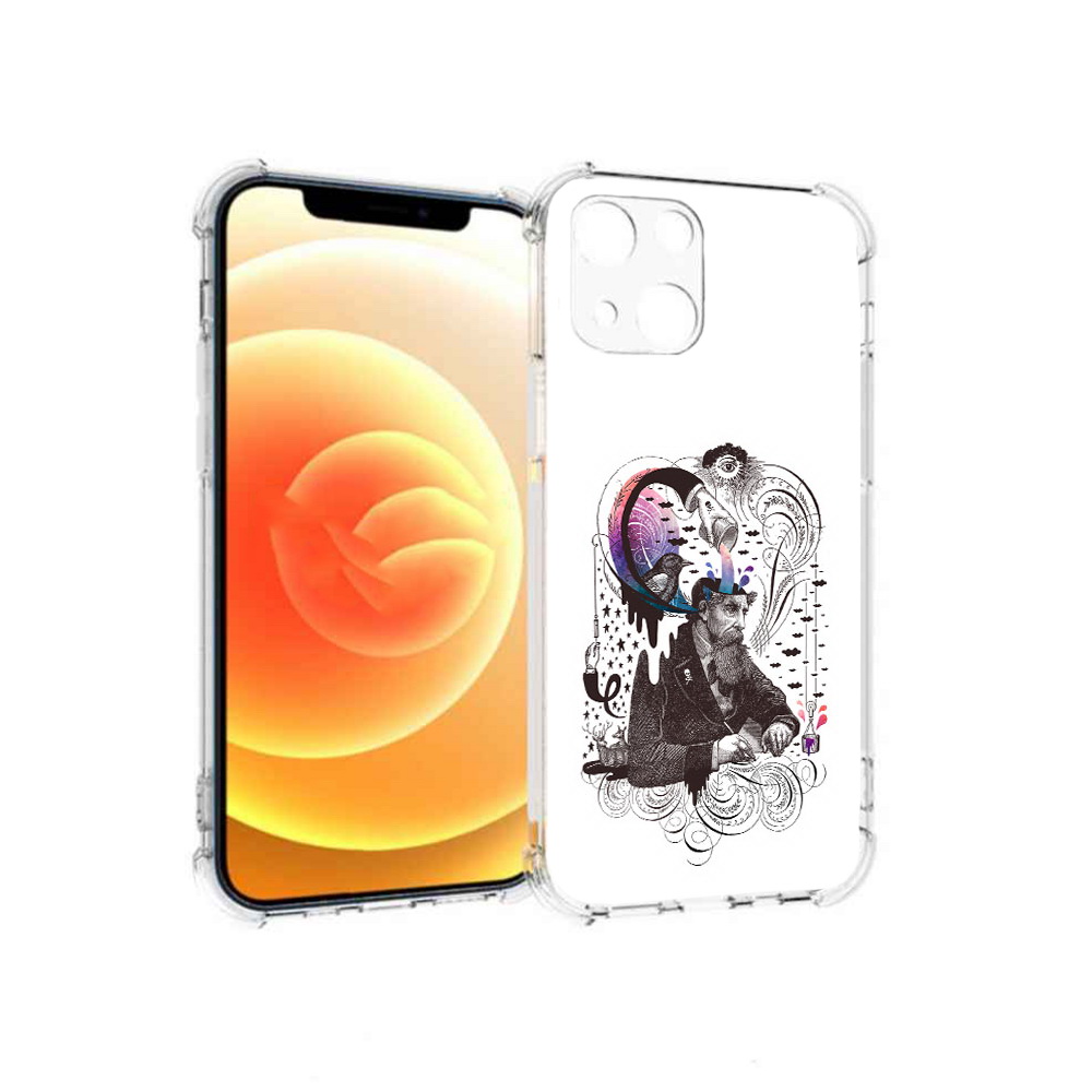 

Чехол MyPads Tocco для Apple iPhone 13 абстракция думающий мужчина (PT163239.611.210), Прозрачный, Tocco