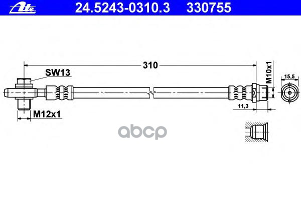 Шланг Тормозной Ate 245243-03103 5710₽