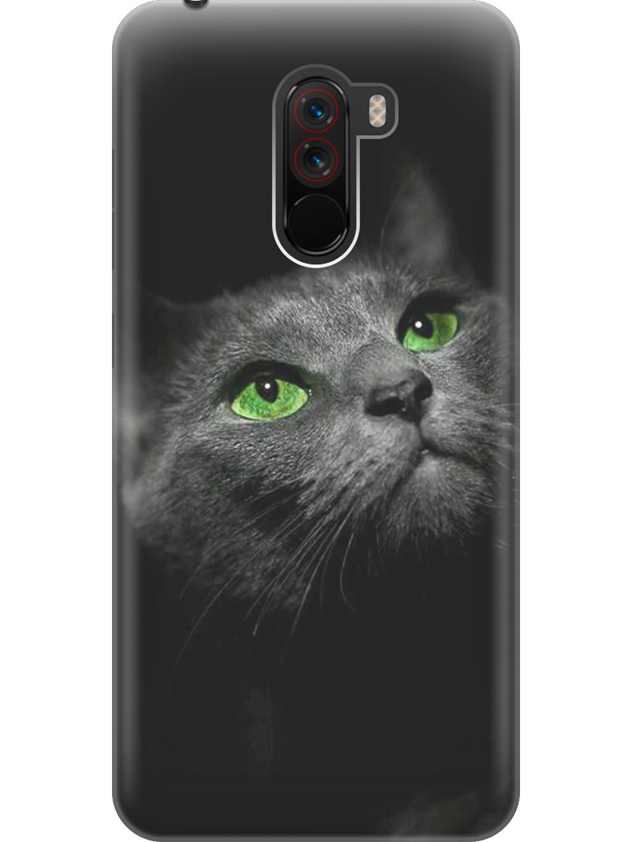 

Силиконовый чехол на Xiaomi Pocophone F1 с принтом "Зеленоглазая кошка", Прозрачный;зеленый;серый;черный, 719373311