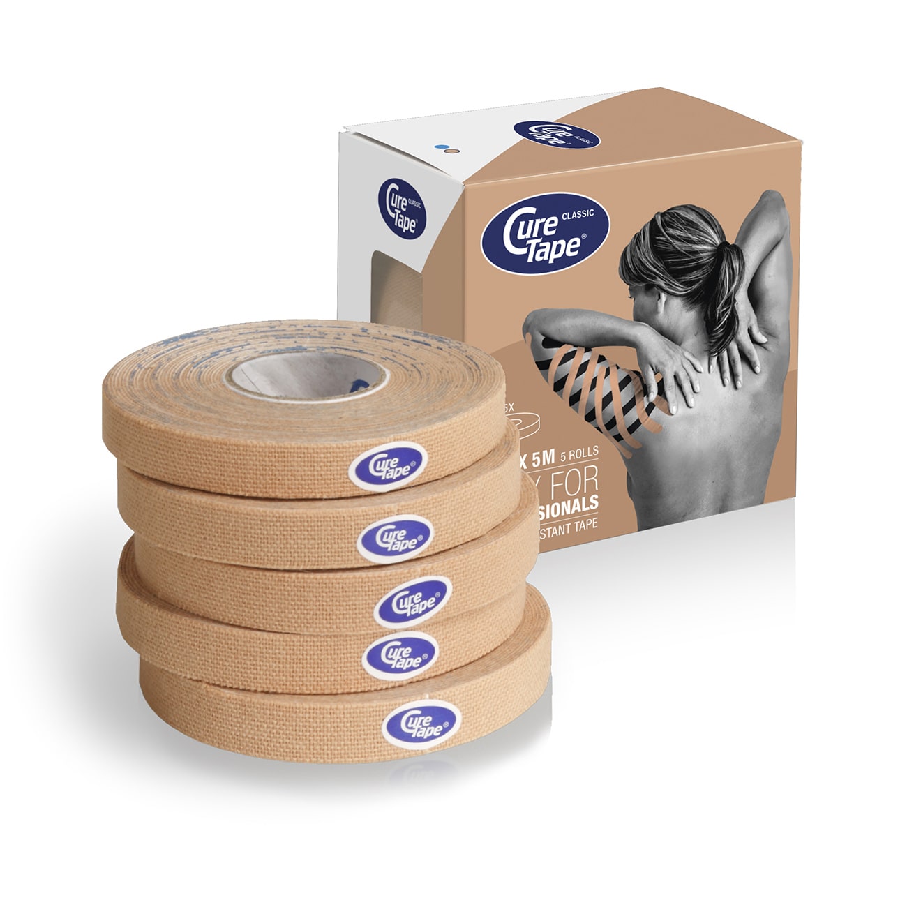

Кинезио тейп CureTape Classic 1см x 25м, бежевый, Classic