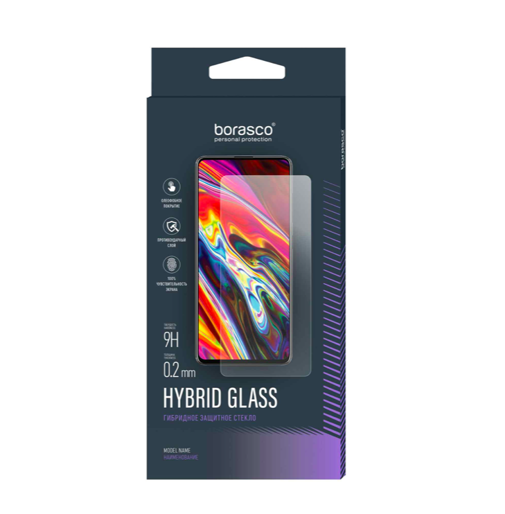 

Защитное стекло (Экран+Камера) BoraSCO Hybrid Glass для Tecno Spark 8C/ Spark GO (2022)