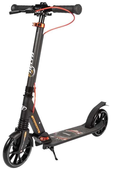 Самокат TECH TEAM Delta Черный/Красный 2022 складной велосипед dahon launch d8 год 2022 оранжевый