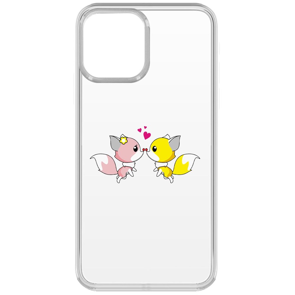 

Чехол-накладка Krutoff Clear Case Лисята для iPhone 13 Pro, Прозрачный