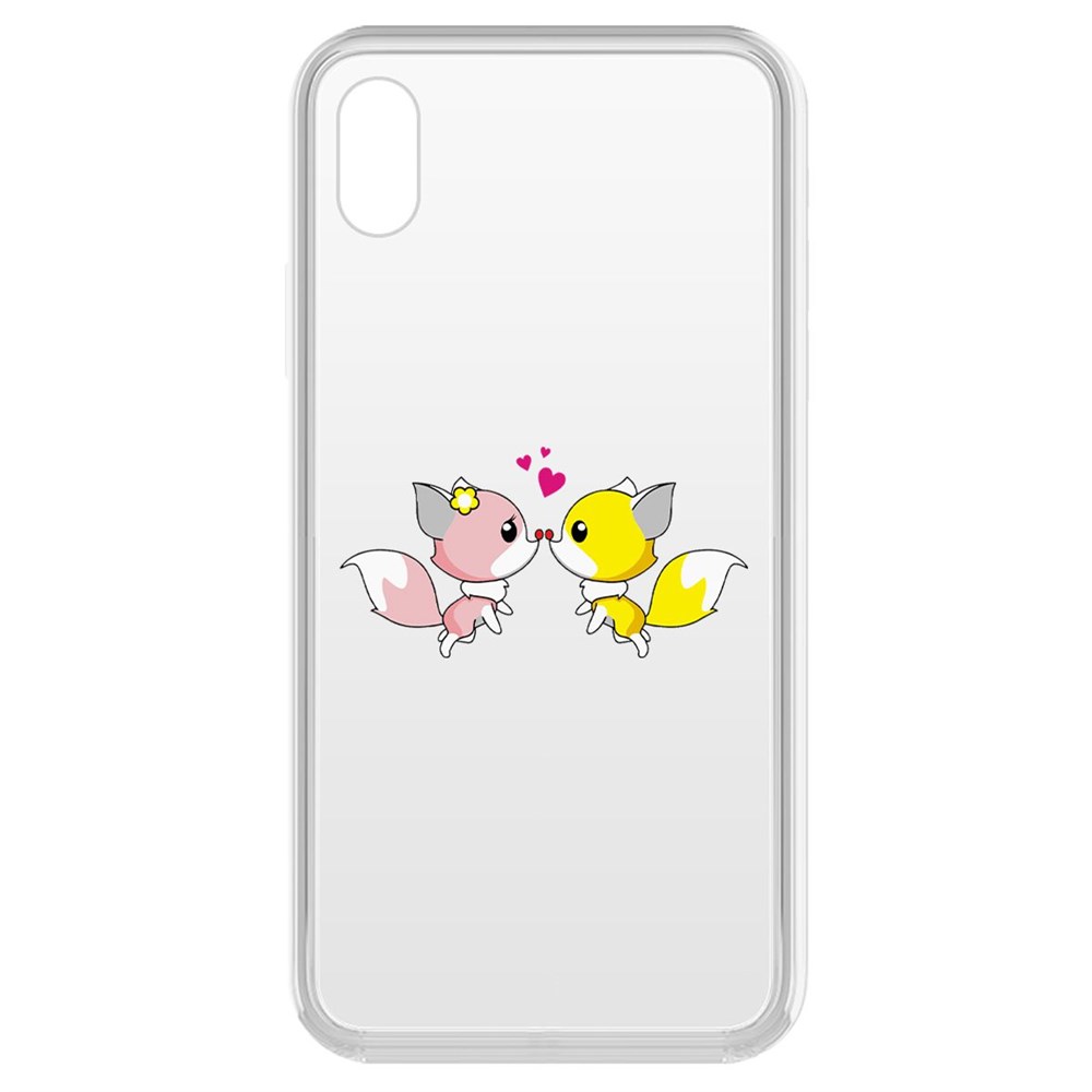 

Чехол-накладка Krutoff Clear Case Лисята для iPhone XR, Прозрачный