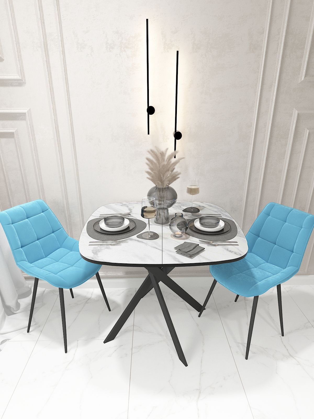 

Стол кухонный Larix4you Ларго Мрамор 90х90х75 см, Ларго