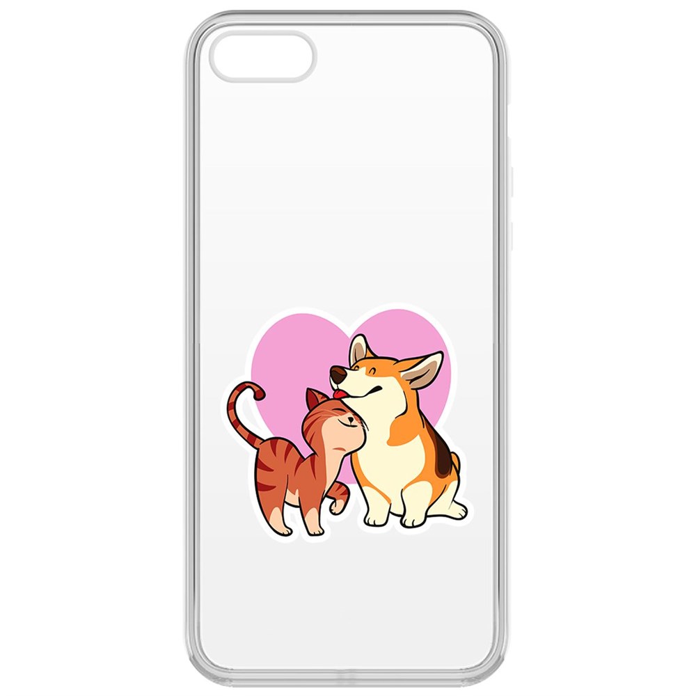 

Чехол-накладка Krutoff Clear Case Любовь противоположностей для iPhone 5/5s, Прозрачный