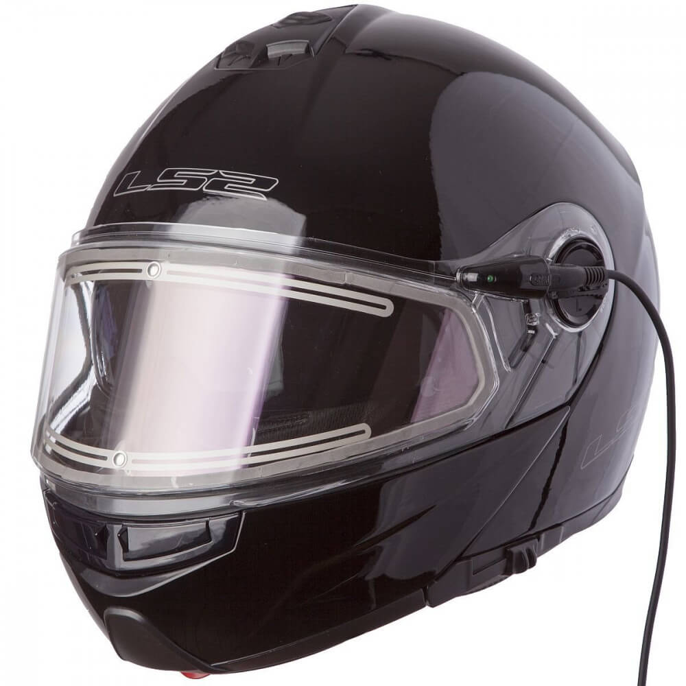 Мотошлем LS2 FF325 Strobe Electric Snow Solid Gloss Black M