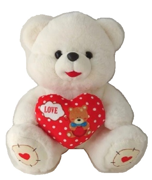 Мягкая игрушка TOY and JOY Медведь 38 см с сердцем в горошек, 1-3887-38 мягкая игрушка медведь виктор со средним сердцем цикламен 35 см