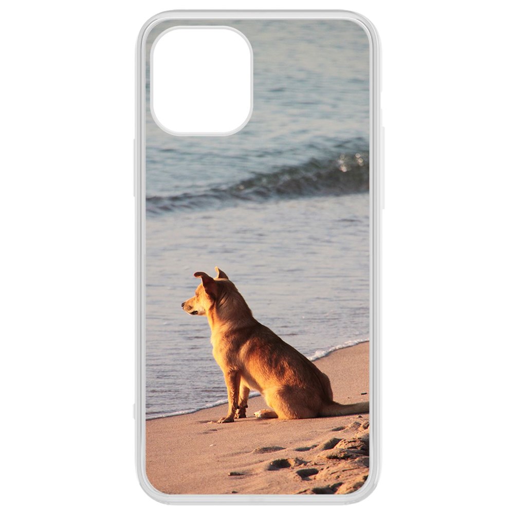 

Чехол-накладка Krutoff Clear Case На берегу для iPhone 12/12 Pro, Прозрачный