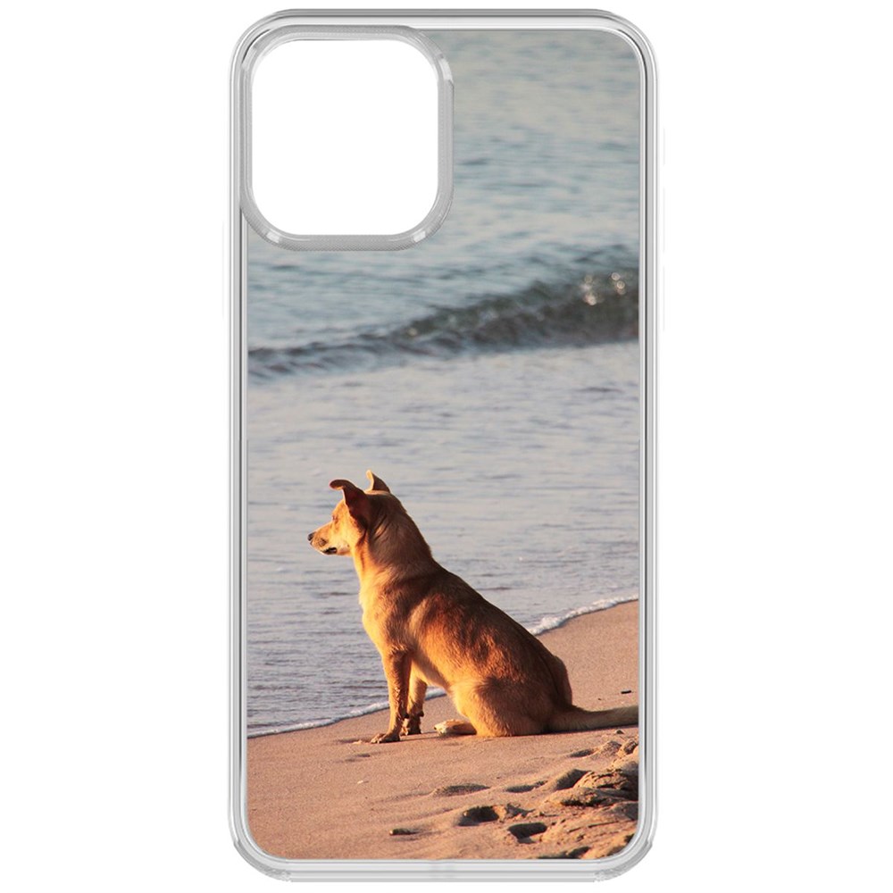 

Чехол-накладка Krutoff Clear Case На берегу для iPhone 13, Прозрачный