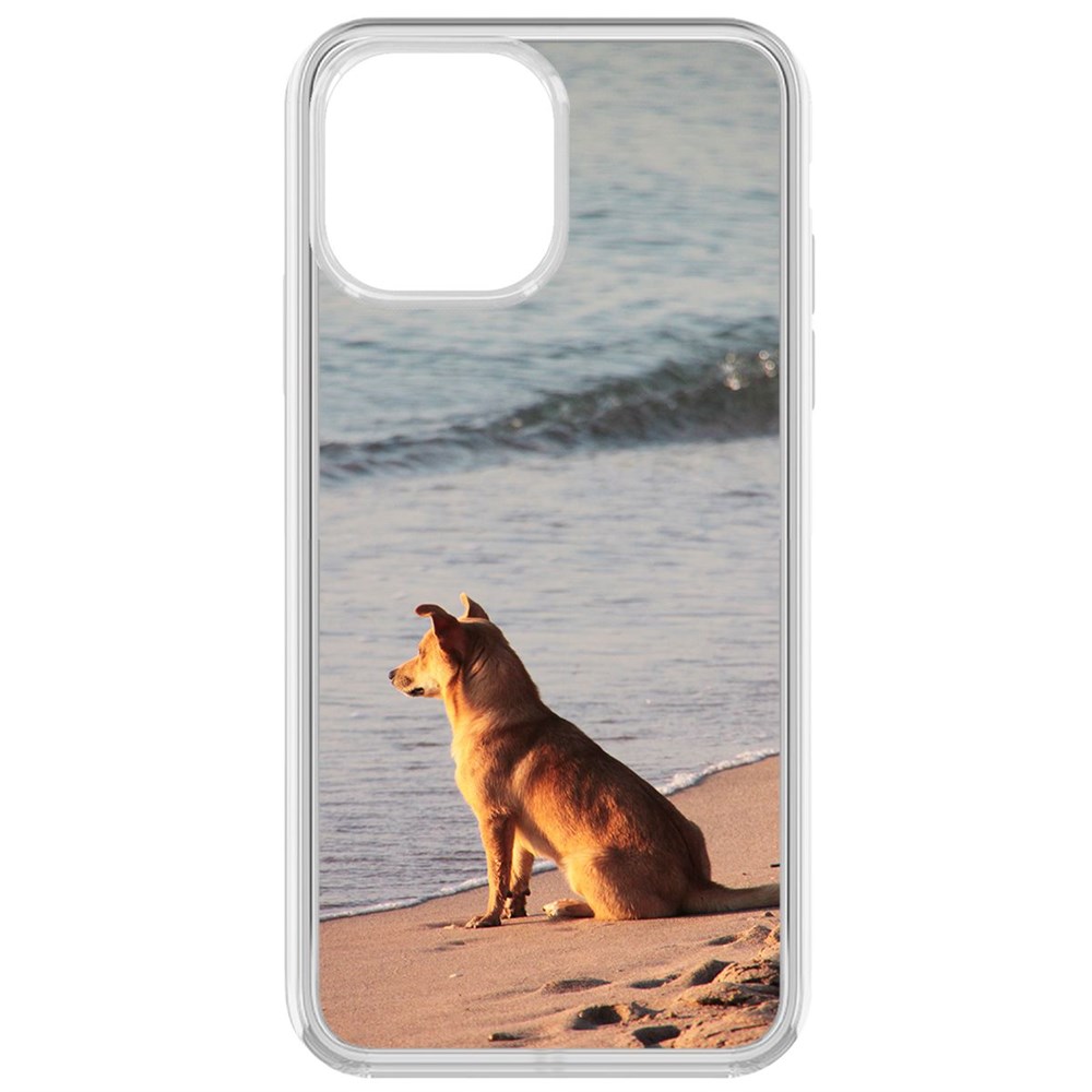 

Чехол-накладка Krutoff Clear Case На берегу для iPhone 13 Pro Max, Прозрачный