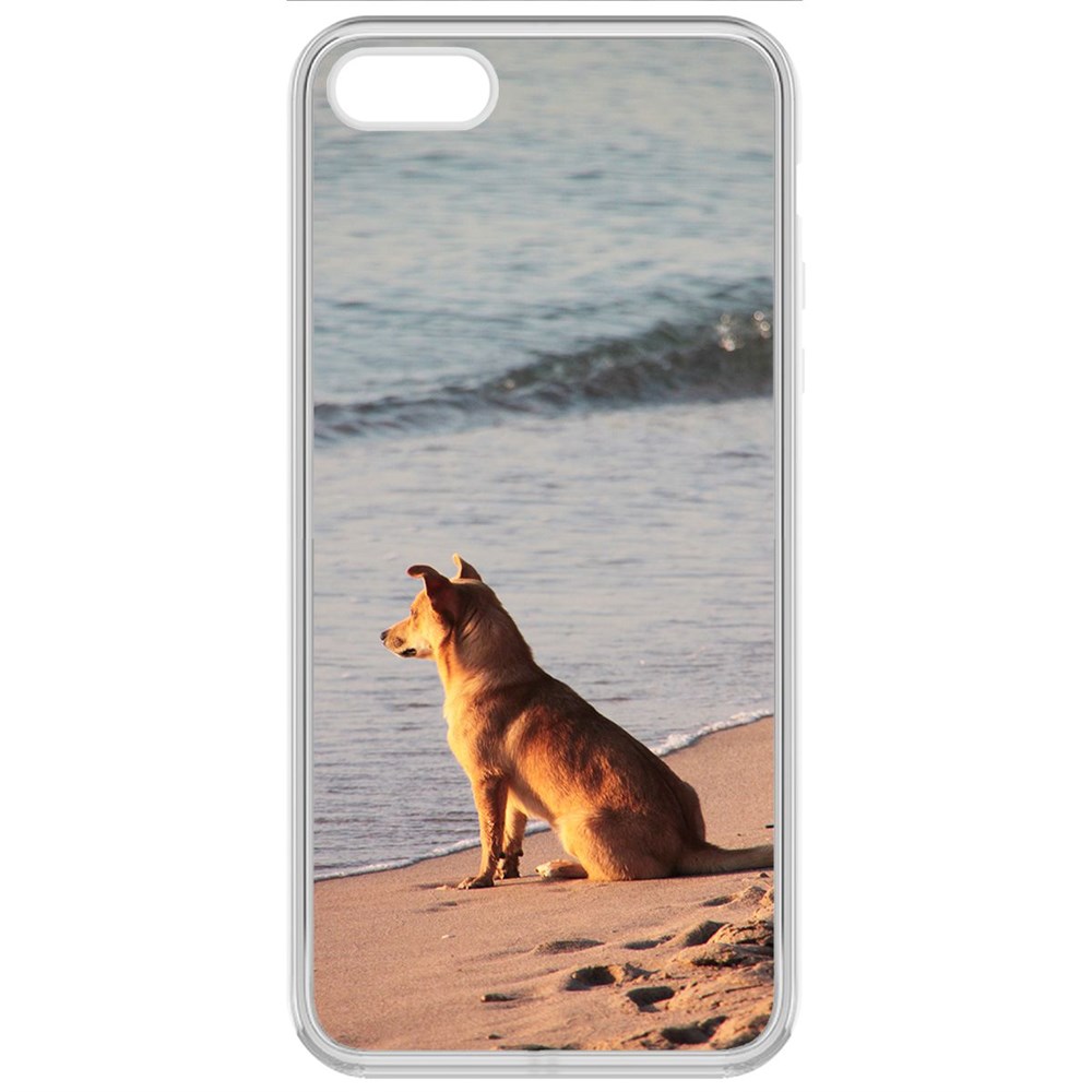 

Чехол-накладка Krutoff Clear Case На берегу для iPhone 5/5s, Прозрачный