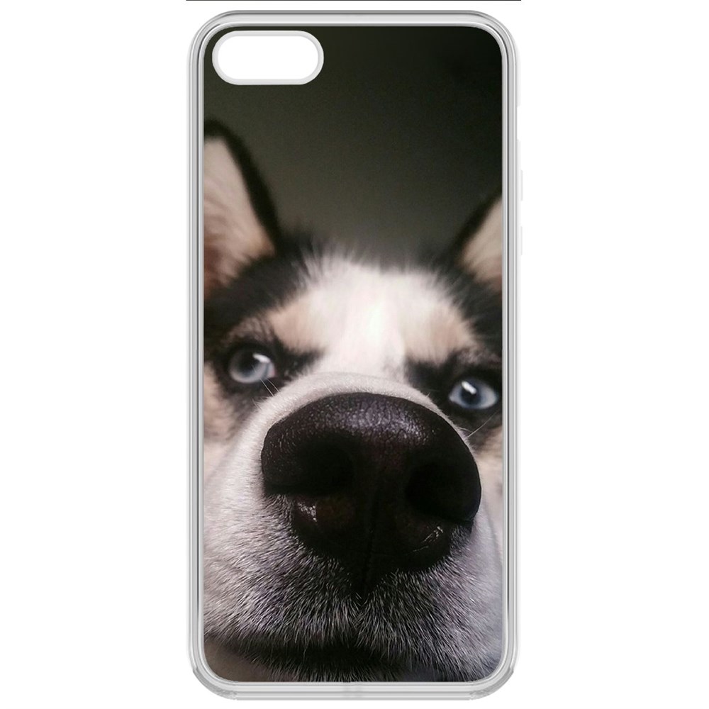 

Чехол-накладка Krutoff Clear Case Нос для iPhone 5/5s, Прозрачный