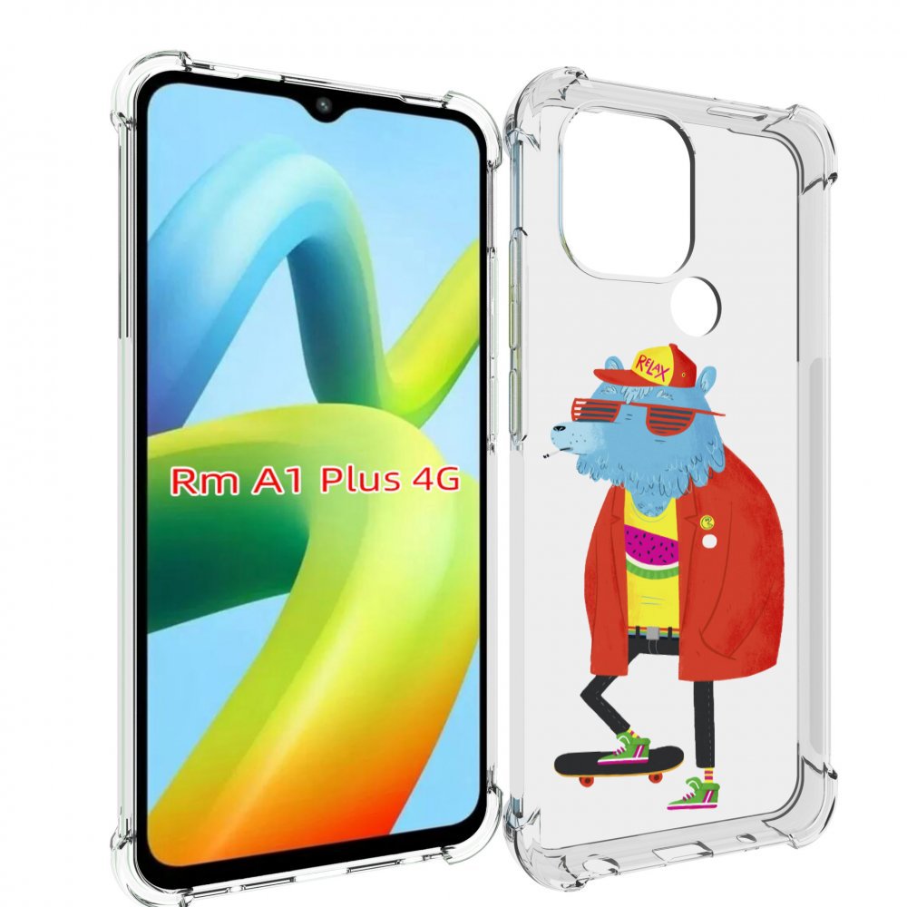 

Чехол MyPads медведь на скейте для Xiaomi Redmi A1 Plus +, Прозрачный, Tocco