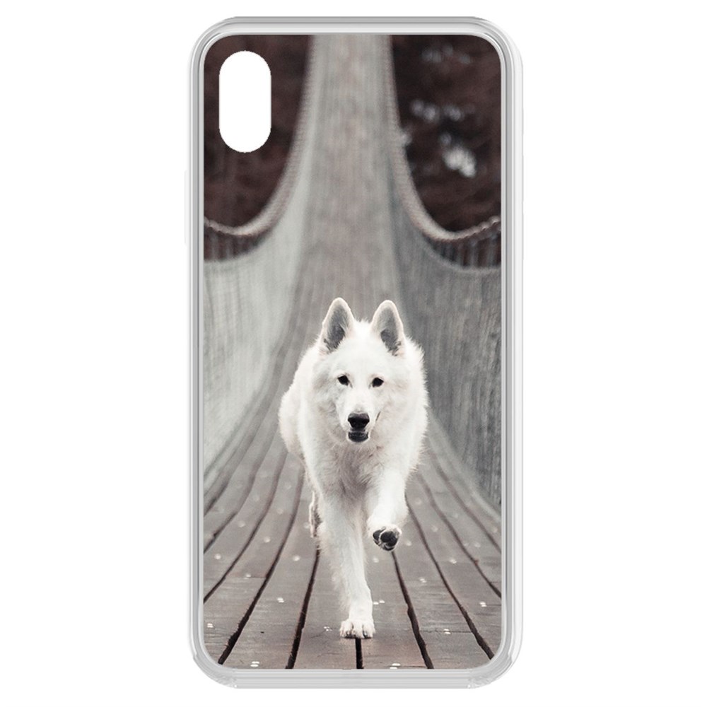 

Чехол-накладка Krutoff Clear Case Пес на мосту для iPhone XR, Прозрачный