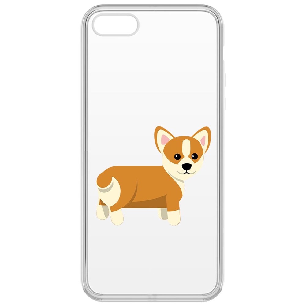 

Чехол-накладка Krutoff Clear Case Рисованный корги вид 1 для iPhone 5/5s, Прозрачный
