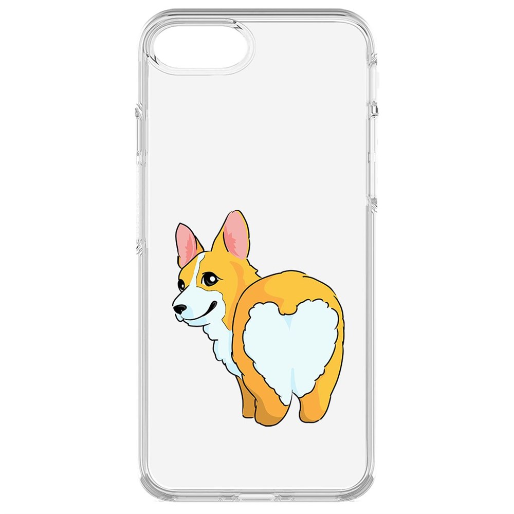 

Чехол-накладка Krutoff Clear Case Рисованный корги вид 2 для iPhone 7/8/SE, Прозрачный