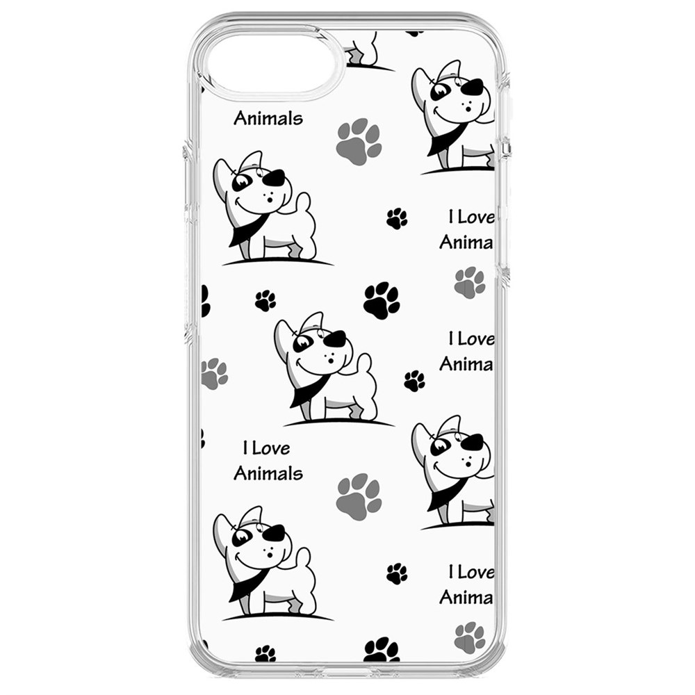 

Чехол-накладка Krutoff Clear Case Собаки паттерн 2 для iPhone 7/8/SE