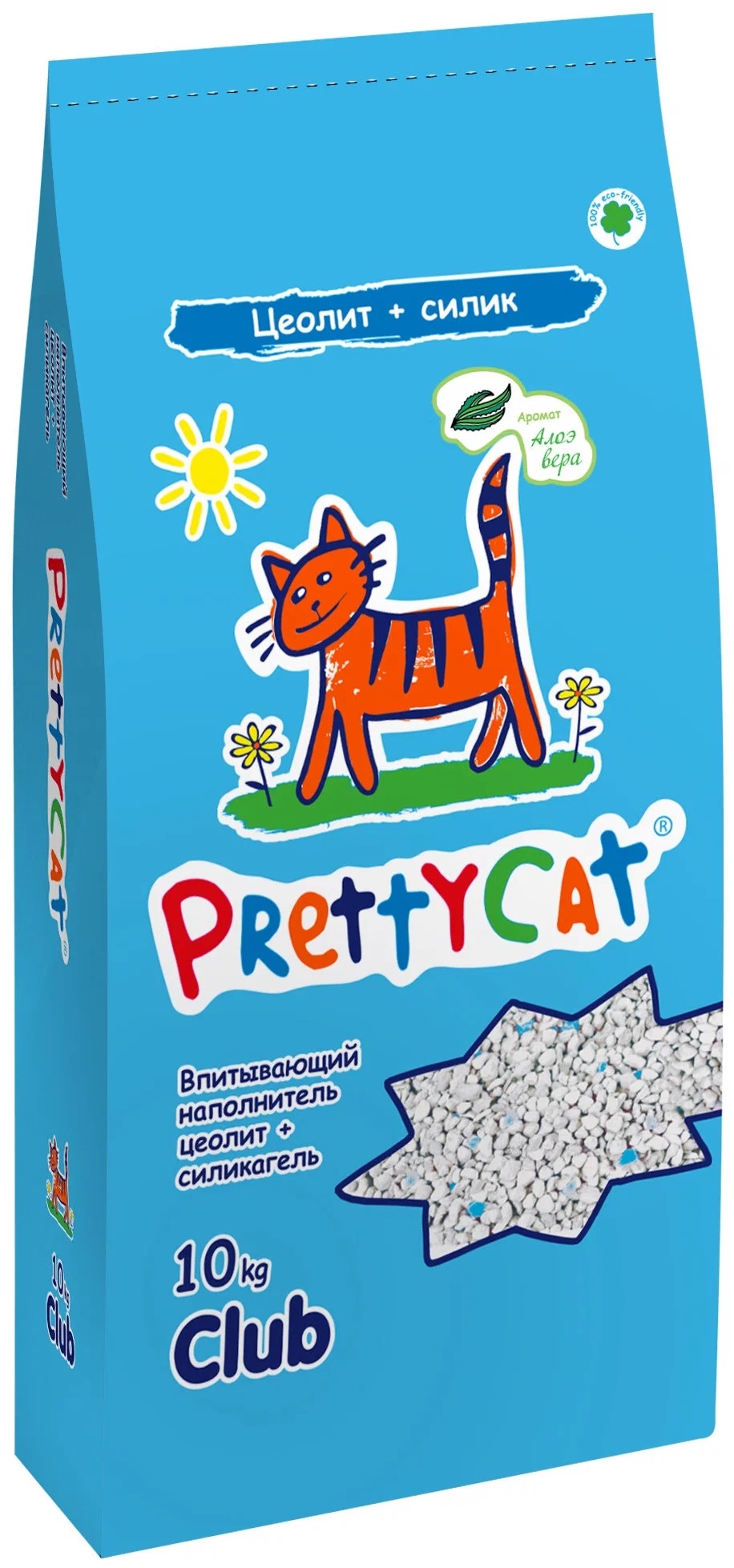 Впитывающий наполнитель Pretty Cat силикагелевый, алоэ, 10 кг