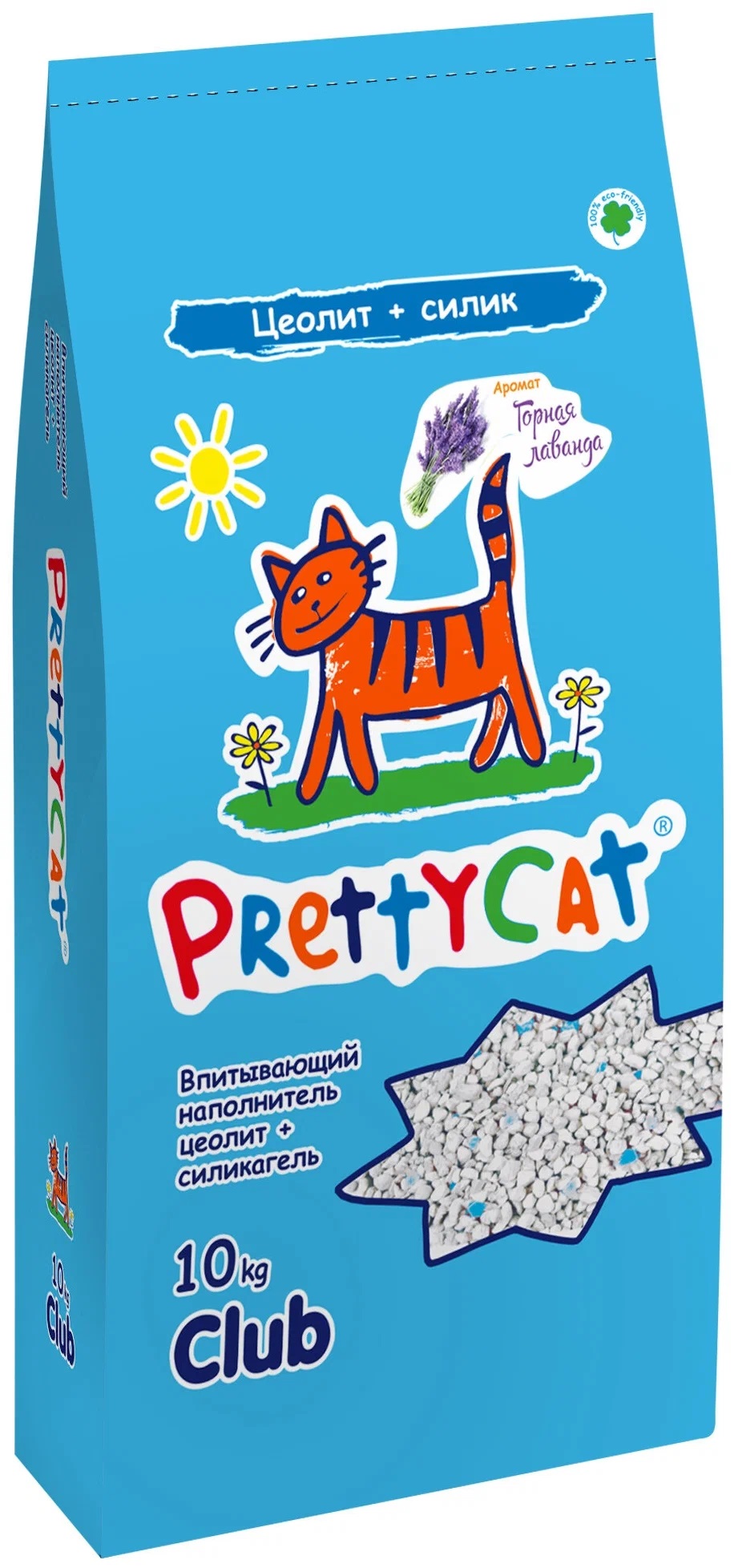 Впитывающий наполнитель Pretty Cat силикагелевый, лаванда, 10 кг