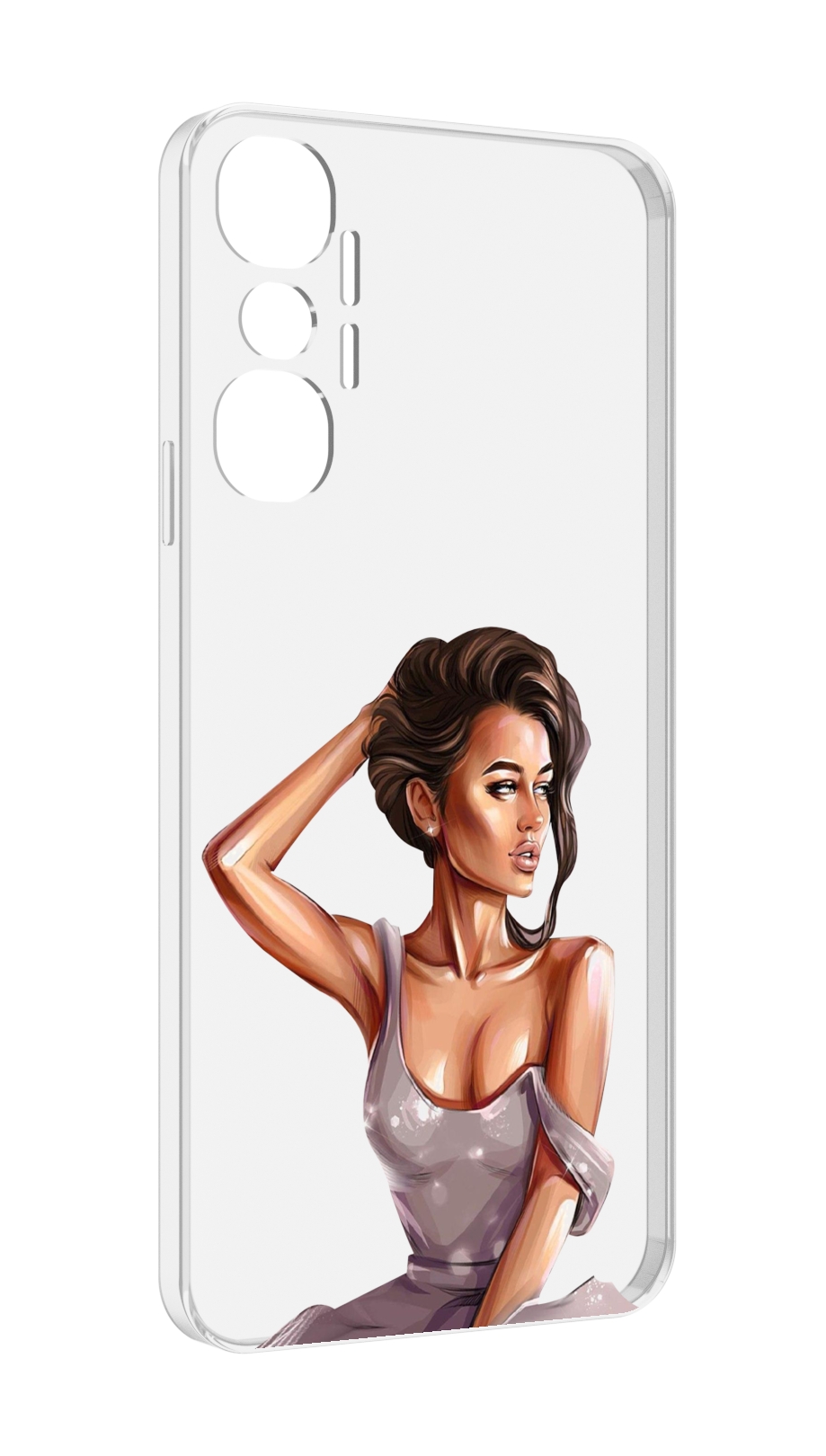 

Чехол MyPads Девушка-с-прической женский для Infinix Hot 20 4G, Прозрачный, Tocco