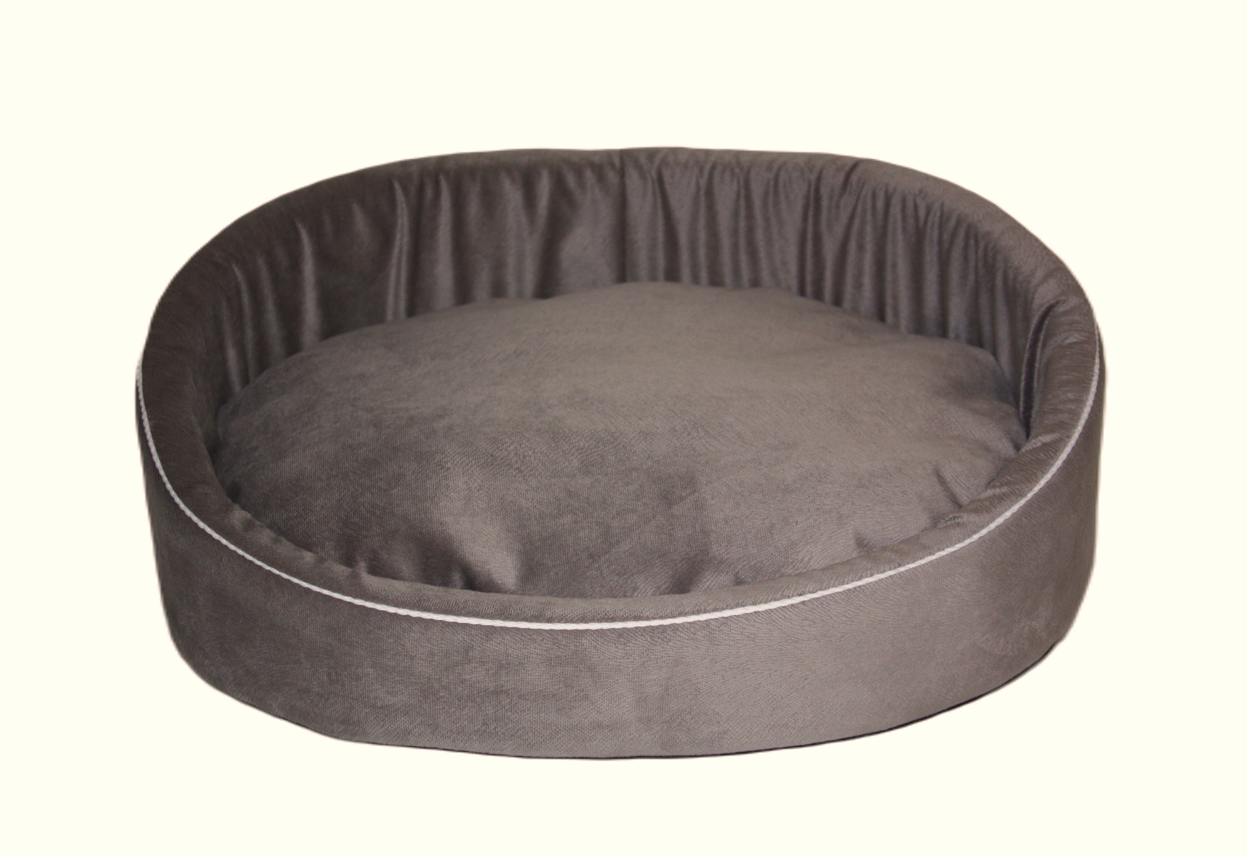 Лежак для животных Лекона Кардинал, серый меланж, велюр, S, 46х36х16 см