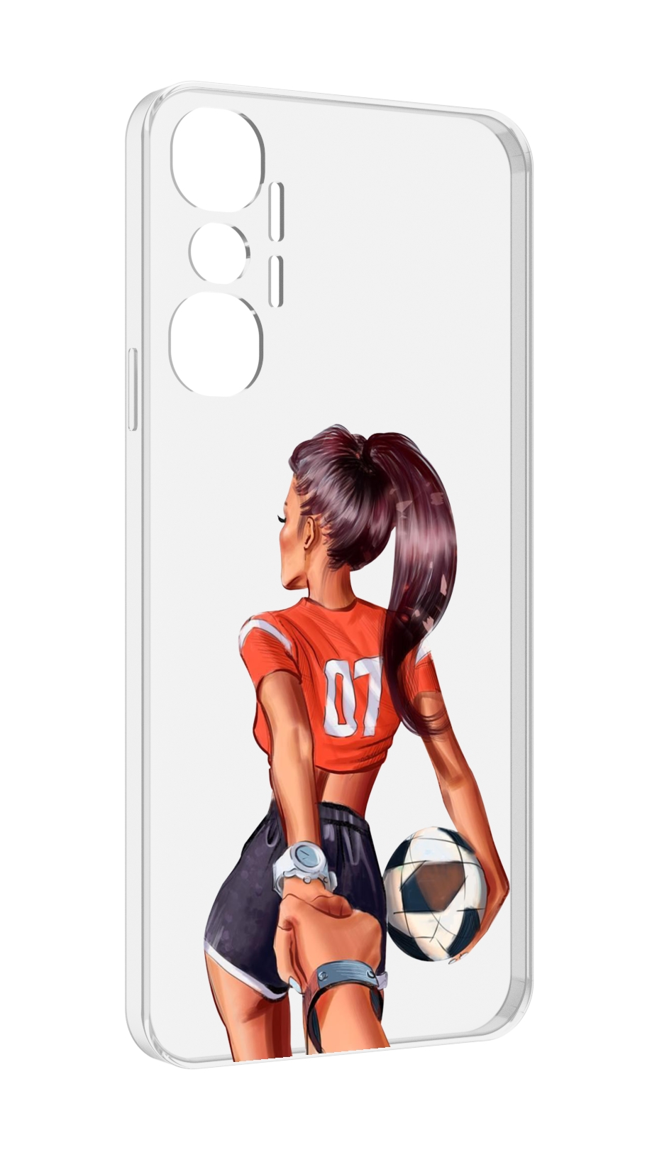 

Чехол MyPads Девушка-футболистка женский для Infinix Hot 20 4G, Прозрачный, Tocco