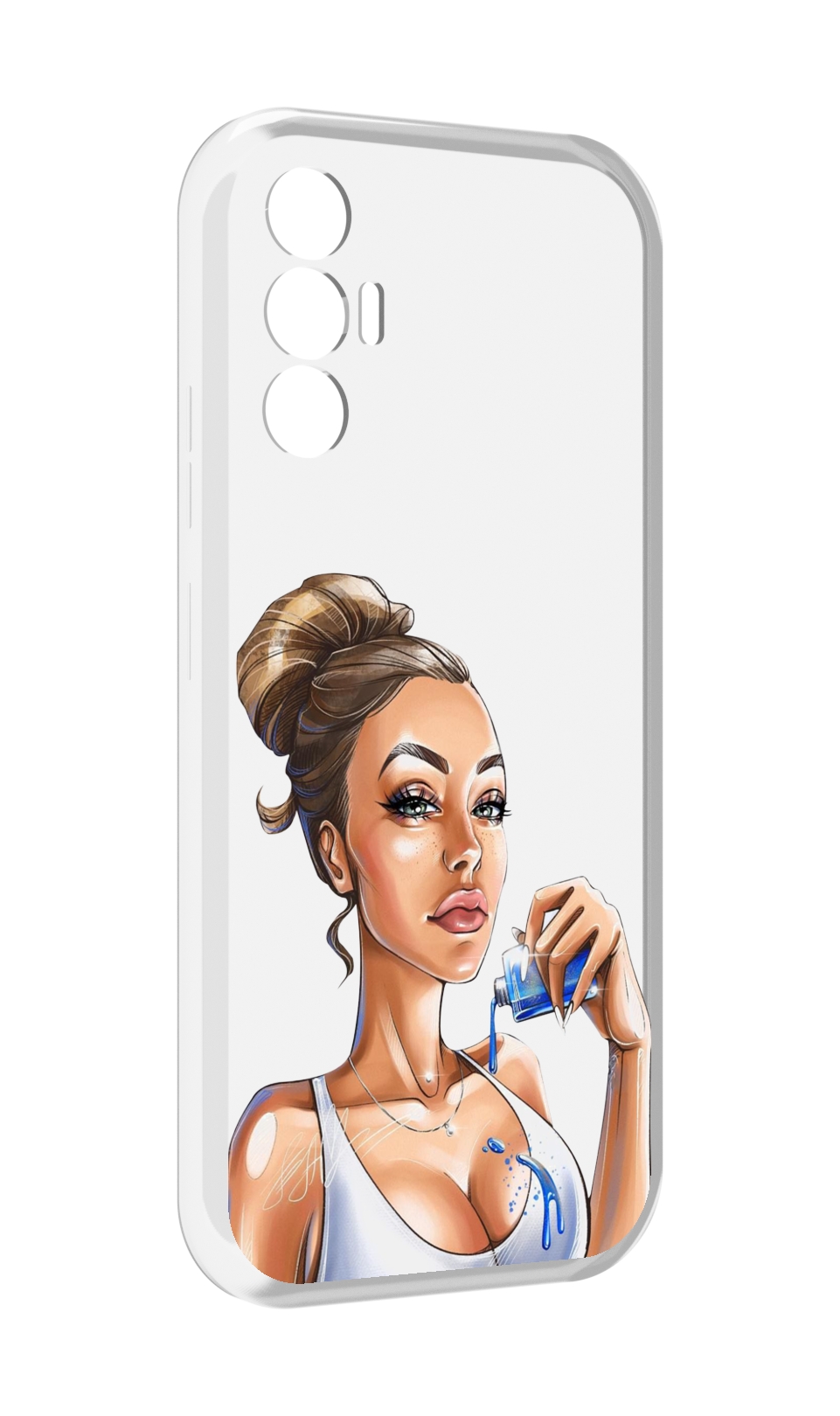 

Чехол MyPads девушка-пролила-краску женский для Tecno Pova 3, Прозрачный, Tocco