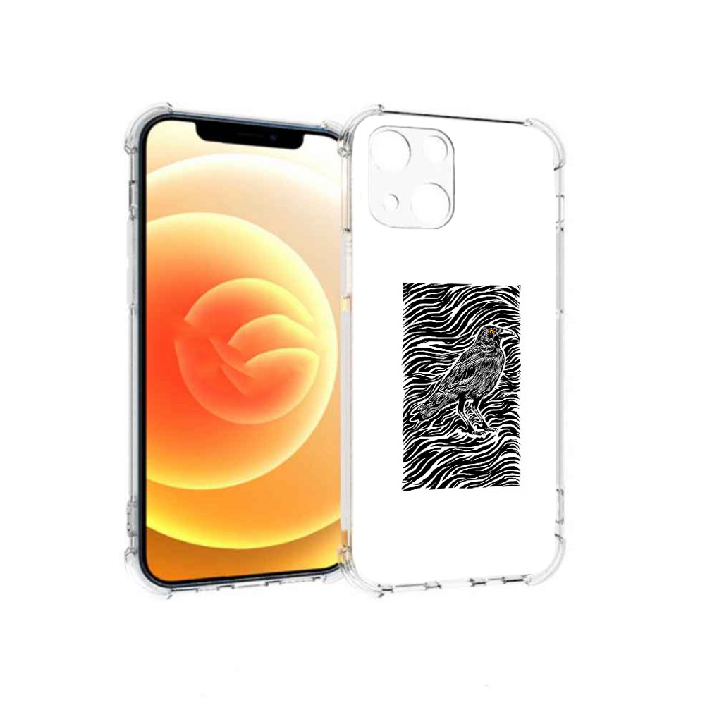 

Чехол MyPads Tocco для Apple iPhone 13 ворон в абстракции (PT163239.611.272), Прозрачный, Tocco