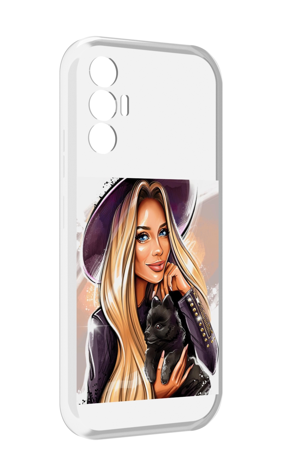 

Чехол MyPads девушка-с-черным-щенком женский для Tecno Pova 3, Прозрачный, Tocco