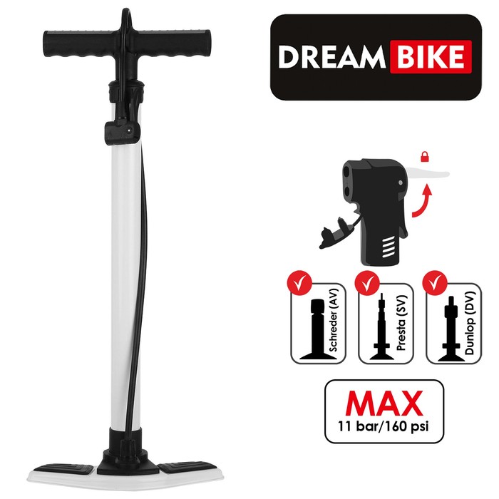

Насос велосипедный напольный Dream Bike, цвет белый