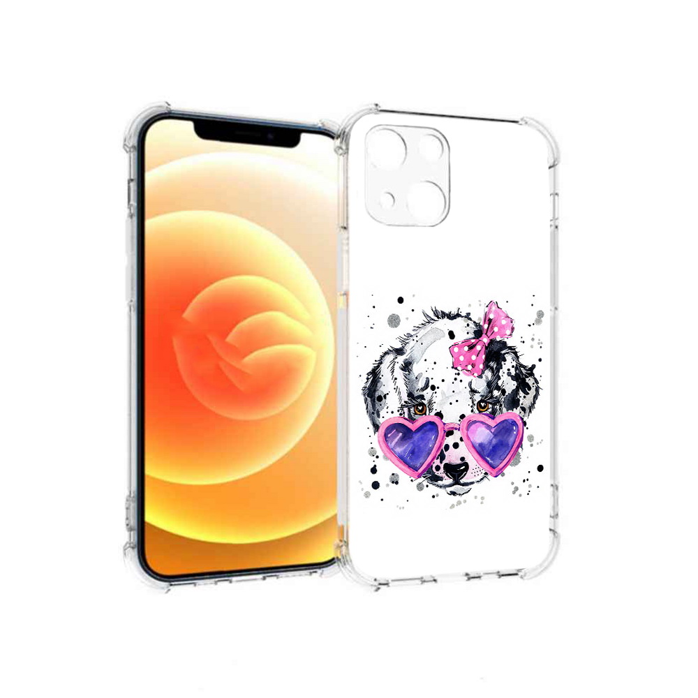 

Чехол MyPads Tocco для Apple iPhone 13 долматинец в очках (PT163239.611.337), Прозрачный, Tocco