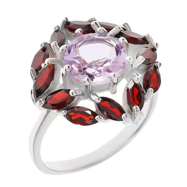

Кольцо из серебра с гранатом р. 17 Balex Jewellery 1405937053, 1405937053