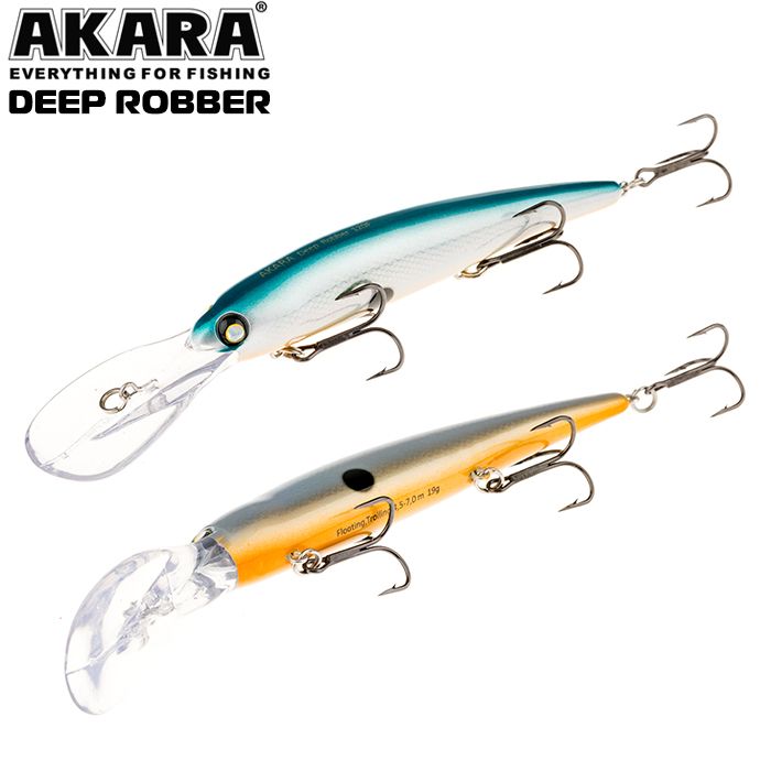 

Воблер Akara Deep Robber 120F 19 гр 2/3 oz 4,7 in A12, Разноцветный, Deep Robber