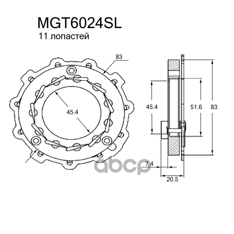 

Геометрия Турбокомпрессора Krauf арт. MGT6024SL