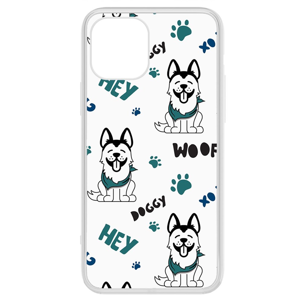 

Чехол-накладка Krutoff Clear Case Собаки паттерн 3 для iPhone 12 Pro Max, Прозрачный
