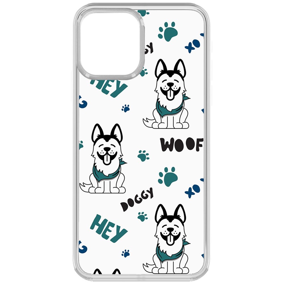 Чехол-накладка Krutoff Clear Case Собаки паттерн 3 для iPhone 13